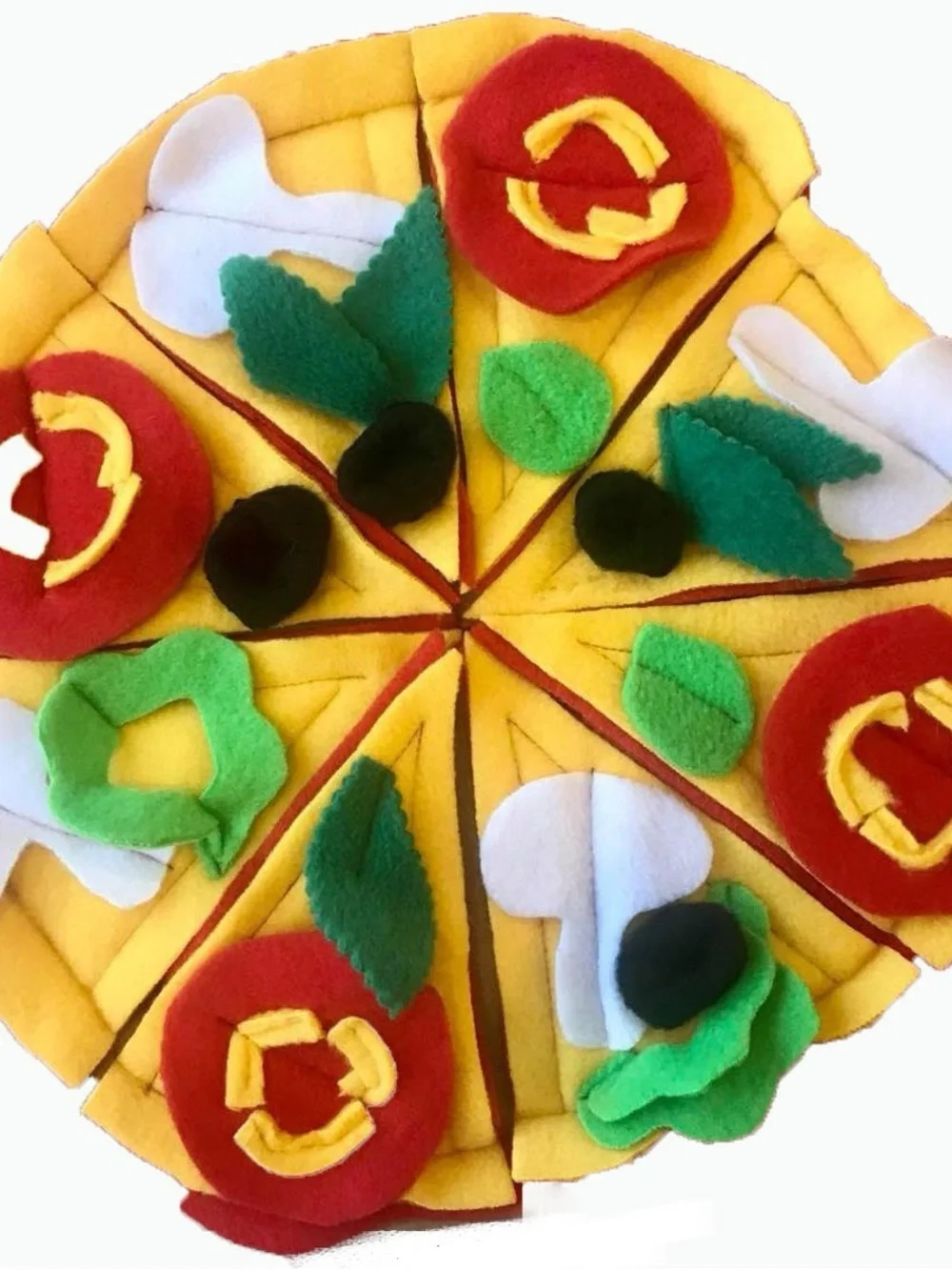 Felt Play Pizza Set - Colorful Toy Pizza Slices